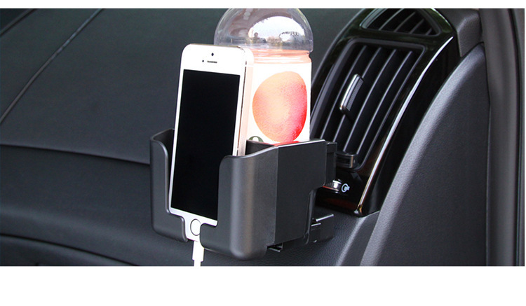 Yac Car Water Cup Holder Car Air Conditioner Air Outlet with Light Storage Mobile Phone Holder Cup Holder Multi-Functional Beverage Holder