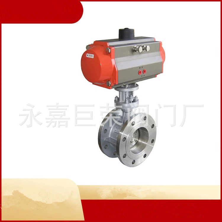 D643W-16P气动硬密封法兰蝶阀 不锈钢铸钢高温防爆调节DN80