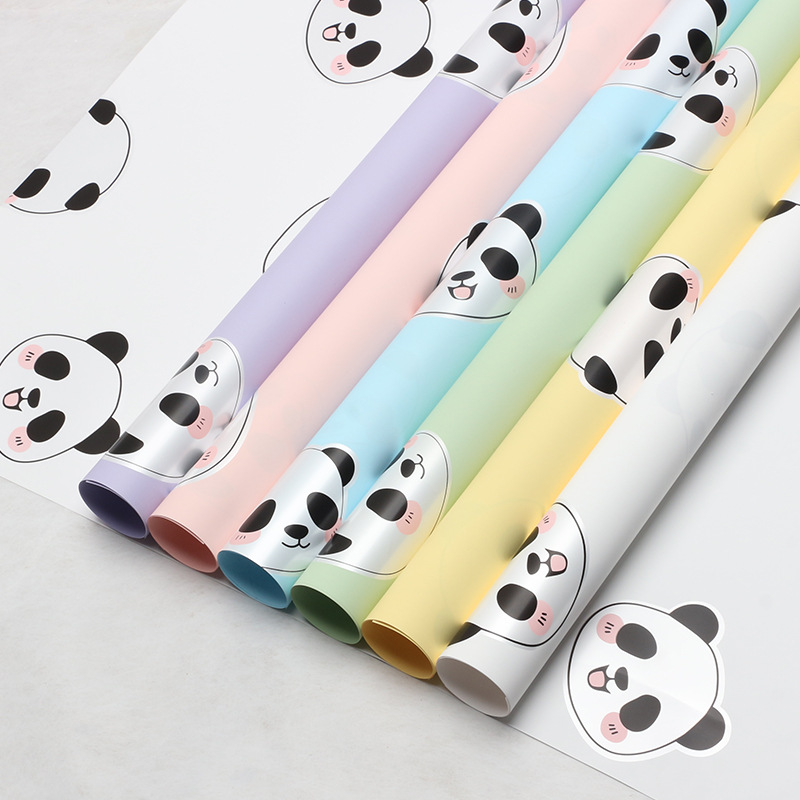 Huaxi oso de dibujos animados papel de embalaje de flores impermeable película de perla adorable oso bocadillos ramo de flores papel de embalaje florista