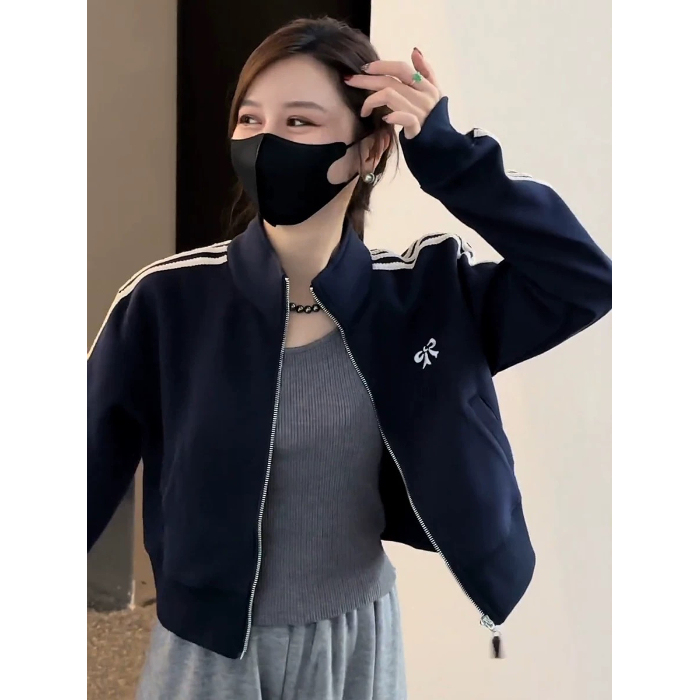 美式复古棒球服短外套女秋2025新款今年流行运动卫衣夹克上衣|undefined