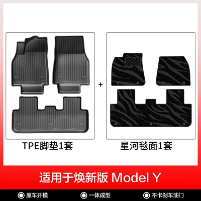 Modelə uyğun ayaqaltı: Mats, Tesla Car Accessories, Tpe - new-model-y-double-layer-floor-mats-galaxy-blanket