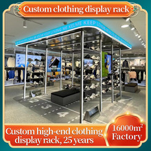 定制品牌服装店展示架货架落地衣架商场运动鞋店铁艺鞋架带灯展架