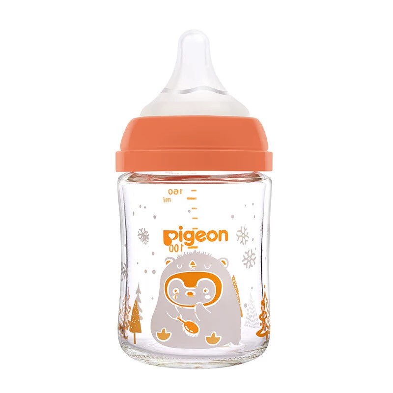 Голубь, расписанная стеклянная бутылочка для кормления, широкий горлышко, 160 мл, 240 мл
