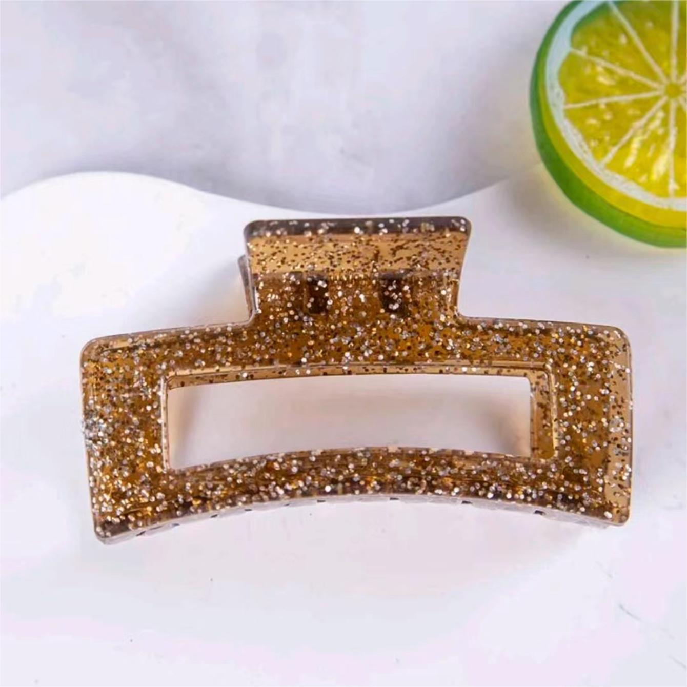 Cruzando la frontera 10,5 cm cuadrado gran clip de agarre fruta floral elegante en la parte posterior de la cabeza horquilla de la placa horquilla de tiburón tocado de agarre para el cabello