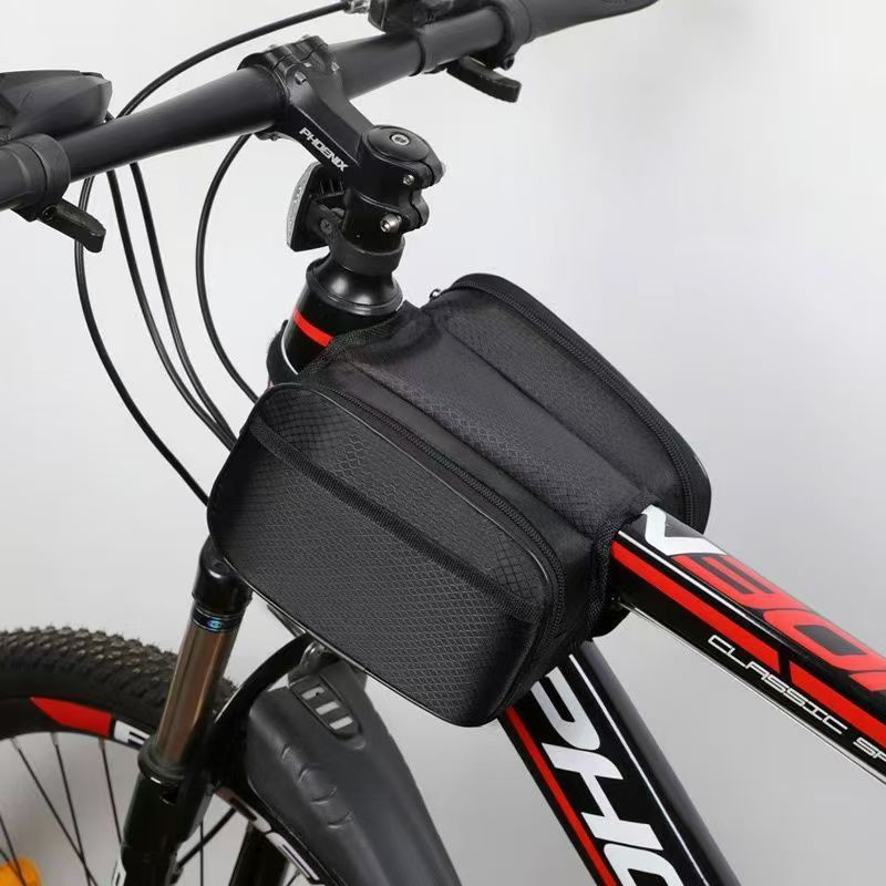 Mountain bike front beam bag zipper bag bicycle bag mobile phone storage bag riding saddle bag factory direct supply equipment