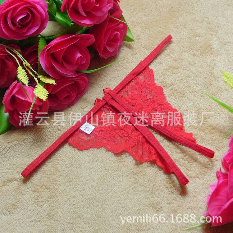 Lencería sexy encaje ropa interior de las mujeres mariposa Festival abierto pantalones Tanga Generación de pelo