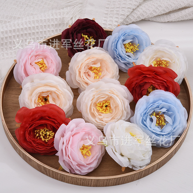 New camellia flower artificial flower silk cloth hibiscus flower head DIY wedding hairband wreath hat cloth flower wholesale New camellia flower artificial flower silk cloth hibiscus flower head DIY wedding hairband wreath hat cloth flower wholesale