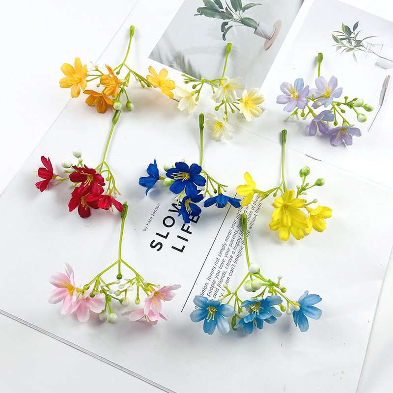 Simulated Small Flower Auspicious Flower String DIY Lilac Flower Handmade Headwear Material Accessories Bachelor Hat Set Props Fake Flower