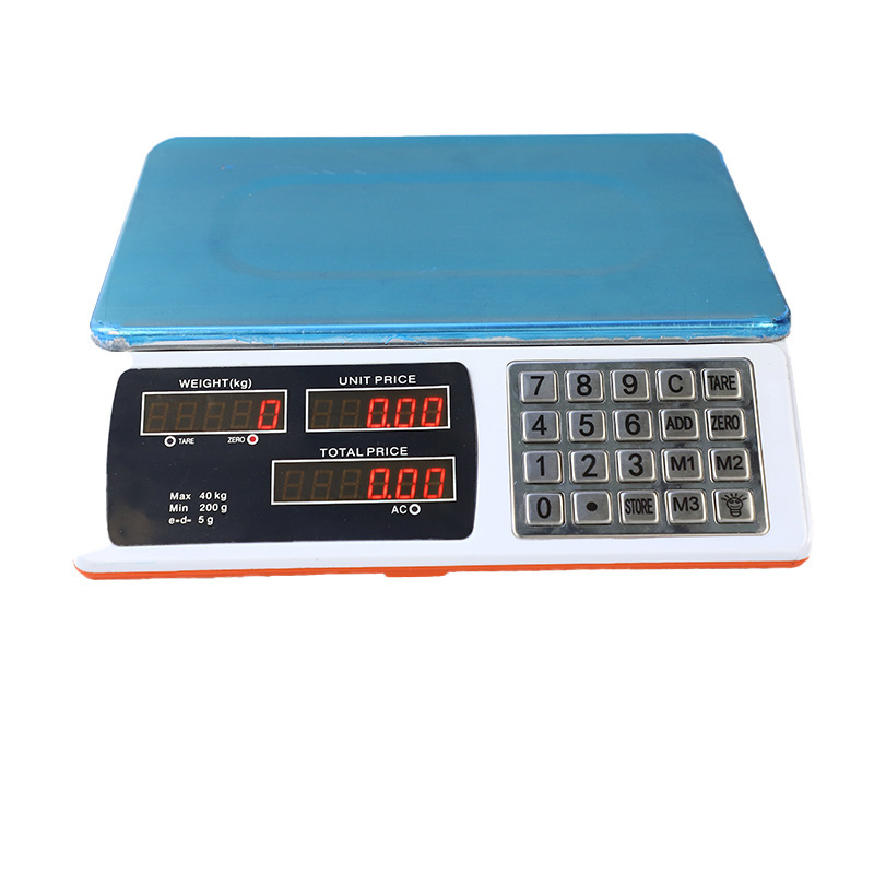 外贸英文电子计价秤电子台秤不锈钢按键手提电子秤30kg40kg电子秤