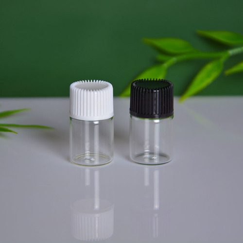 Transparent glass bottled 1ml 2ml 3ml 5ml small sample bottles, cosmetic trial bottles, screw mouth bottles