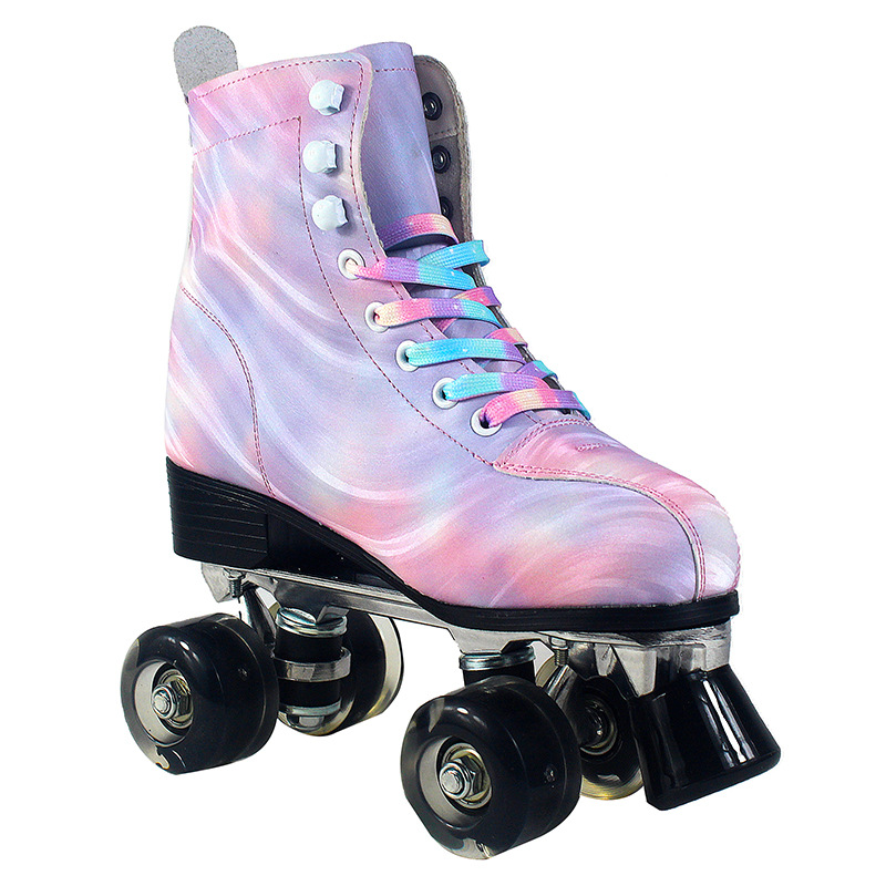 Skating Rink Non-Slip and Wear-Resistant Non-Adjustable Double-Row Skating Rink Special Roller Skates for Men, Women and Children Speed Skating Shoes