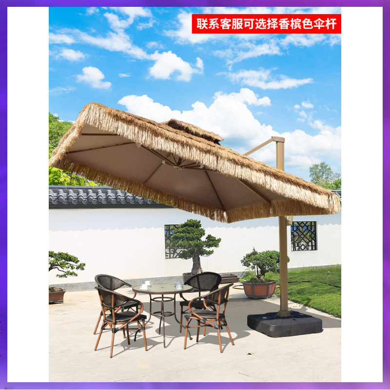 WG6Q Outdoor Thatch Parasol Outdoor Courtyard Villa Garden Outdoor Large Half Beach Straw Too