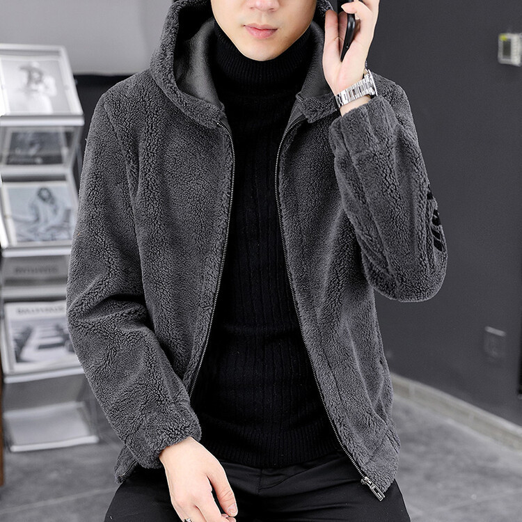 Winter New Style Granular Fleece and Fur Integrated Jacket, Youth Fashion Warm Coat, Casual Hooded Lamb Wool Coat Winter New Style Granular Fleece and Fur Integrated Jacket, Youth Fashion Warm Coat, Casual Hooded Lamb Wool Coat