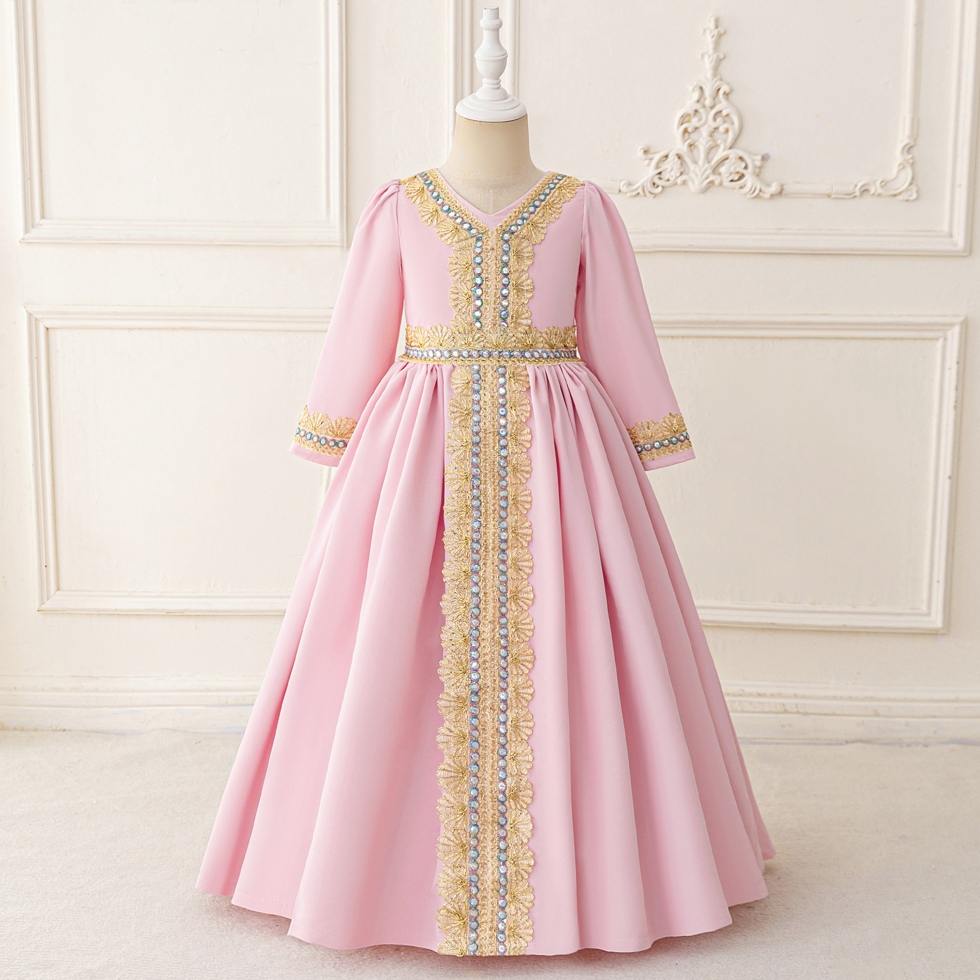 Comercio exterior shein nuevo vestido infantil transfronterizo ropa infantil chiffon transpirable estampado vestido vestido