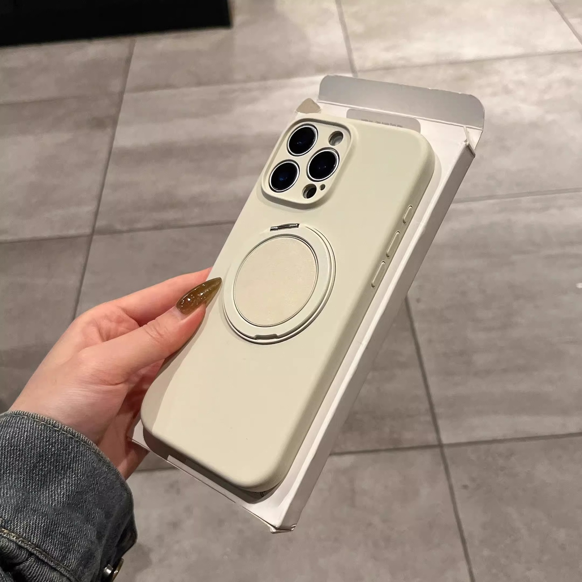 Antiguo blanco-360 soporte magnético-orificio fino líquido cl