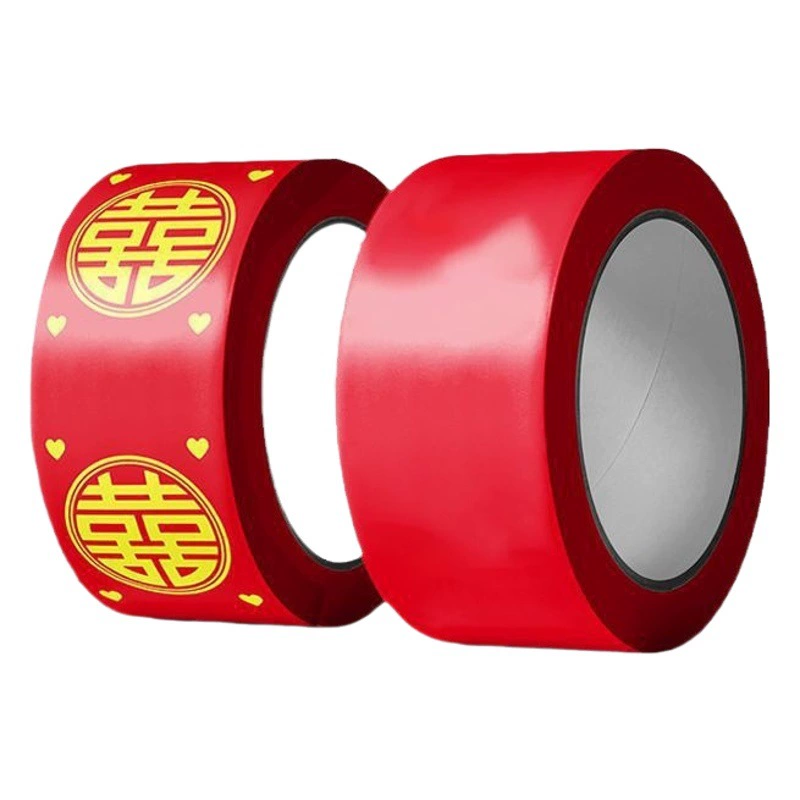 Свадебная лента свадебная тема красная двойная счастлива закрытая коробка широкая клейкая лента праздничная декоративная крышка люк клей ковер клей
