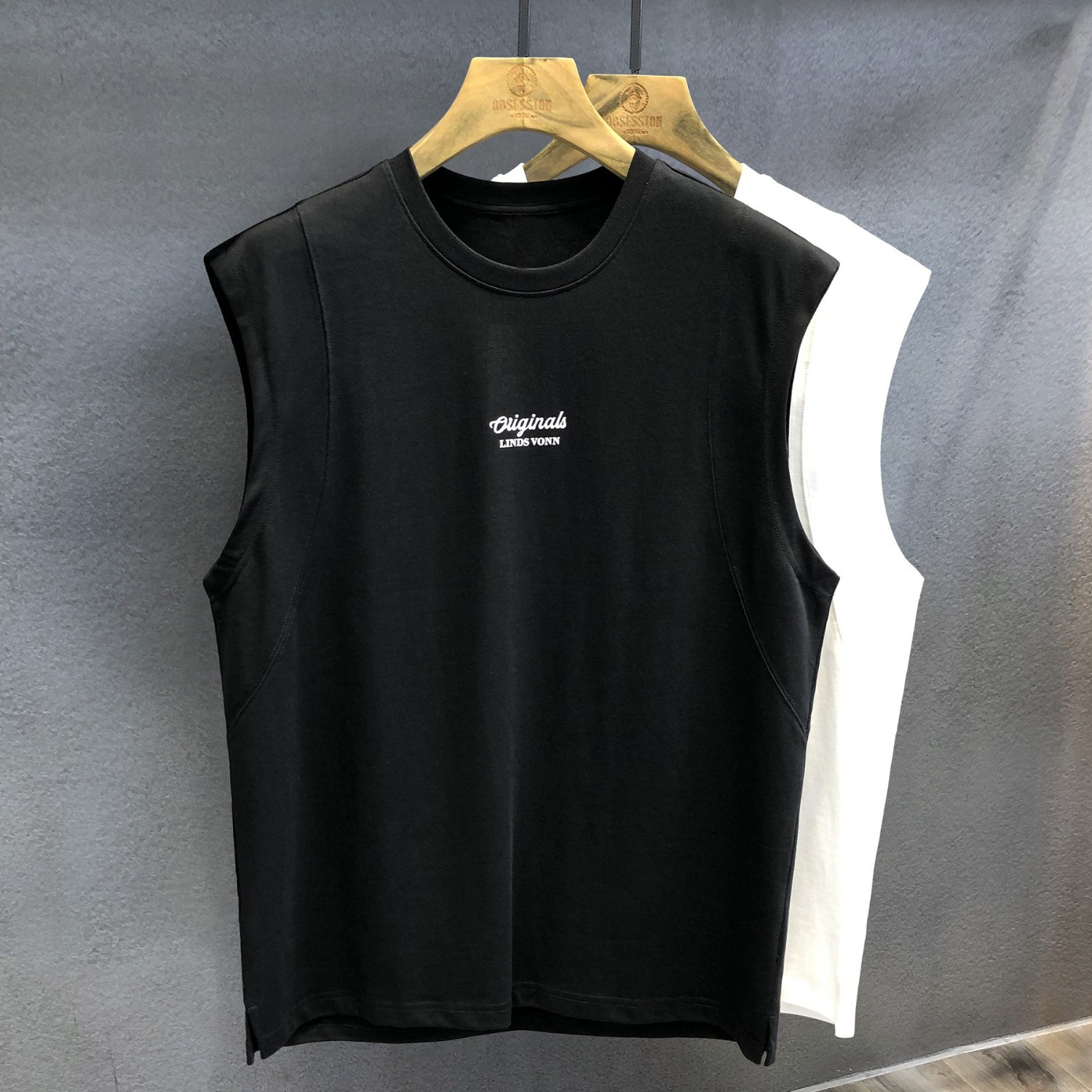 Men's Summer Sleeveless T-Shirt Casual Loose Fit Vintage Graphic Print Muscle Tank Top For Gym Streetwear_viptrois.com