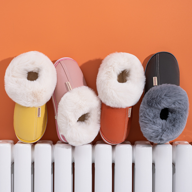 Papuci noi din bumbac PU, pachet complet, cu talpă groasă antiderapantă pentru bărbați și femei, pentru uz casnic, pentru interior_voghion.com