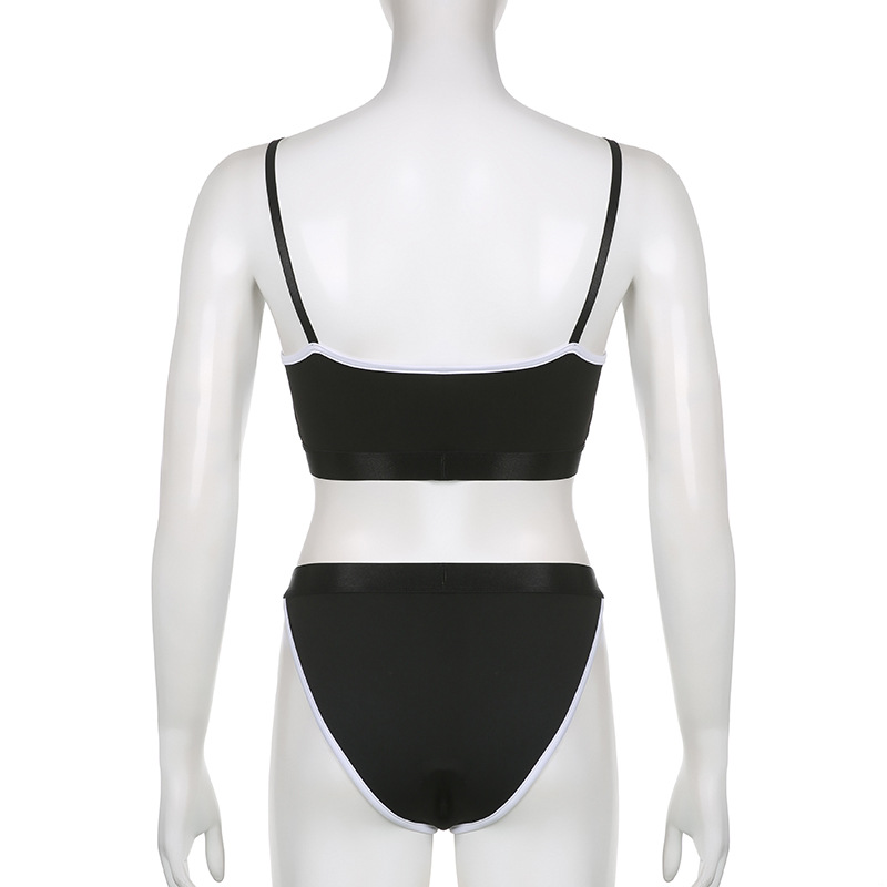 Letter Color Block Sports Bras Sexy Spandex Polyester Milk Fiber Comfort Bralette