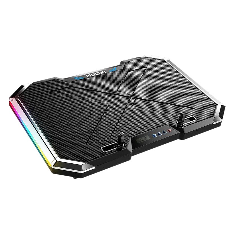 Base de Refrigeración para Portátil Nokia Q8 de 14 y 15.6 Pulgadas, con Pantalla LCD, Botones e Iluminación RGB