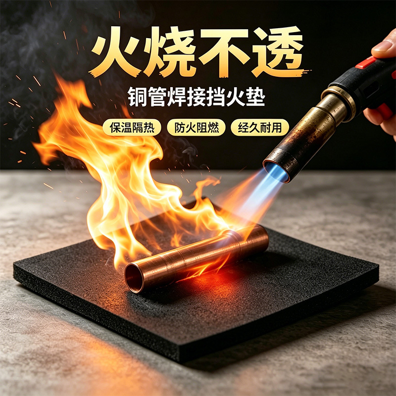 焊接防火棉隔热棉碳纤维防火垫铜管电焊阻燃棉耐高温防火布阻燃垫
