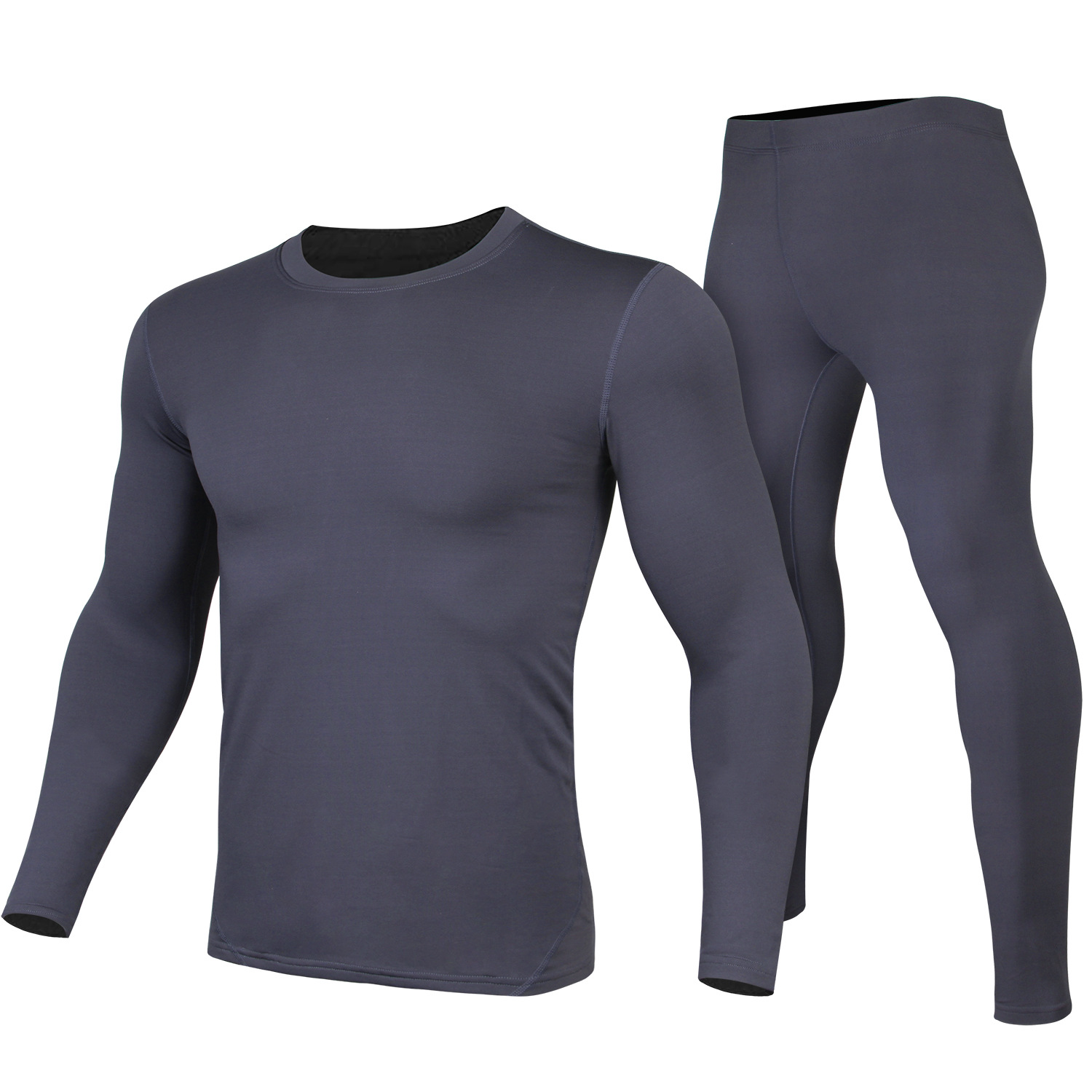 Conjunto térmico de invierno para motociclismo y esquí, leggings térmicos ajustados, camisetas térmicas unisex de cuello redondo para invierno. image 9