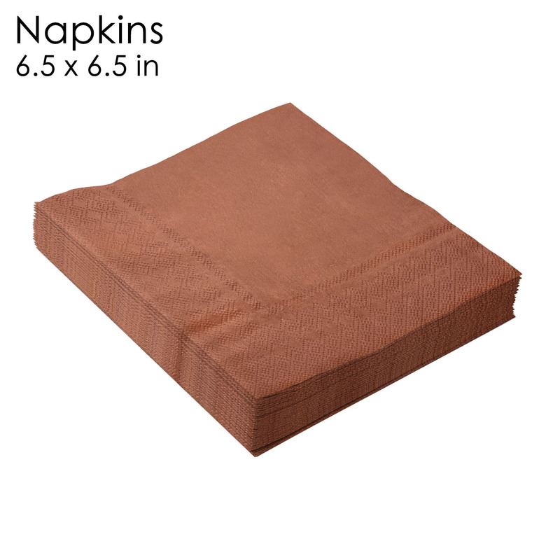 JW Spot Rose Gold Square Napkin Brown Gold 6.5inch Party Light Gold Rose Gold Color Napkin