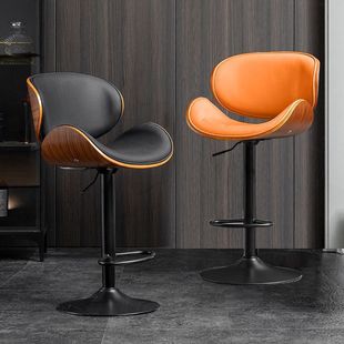 Bar Chair Lift Solid Wood Front Desk Bar Chair Nordic Home Swivel Chair Backrest Modern Simple Light Luxury Leidezhu