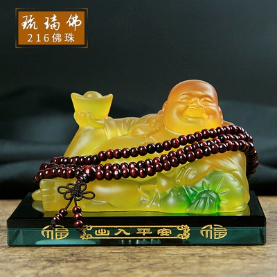 Statue Perfume Seat Peace Buddha – Car ornaments - glazed-buddha216-buddhist-beads