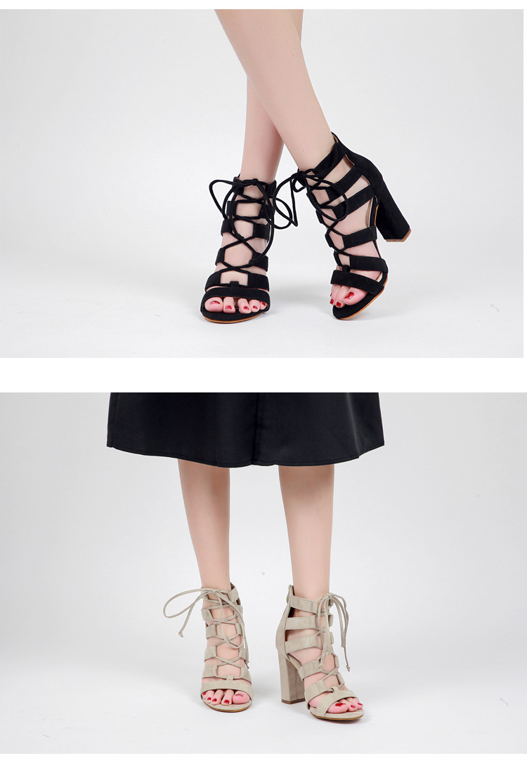 new style thick heel high-heeled strap sandals  NSSO33589