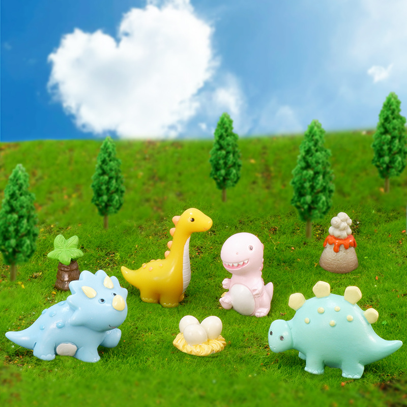 Dinosaur cartoon micro landscape ornaments resin crafts mini moss gardening ecological bottle cross-border decoration wholesale