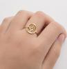 Rose ring Japan and South Korea simple stainless steel hollow geometric round hand decorative couple retro flower jewelry