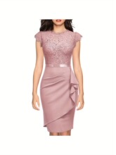 M 36528 Bridesmaid Lace Dress ������˿����ȹ ŷ���羳