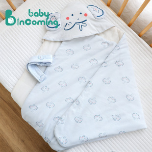 Baby Blanket Double Layer Summer Thin Baby Blanket with Straps Soft and Breathable Cotton Newborn Blanket