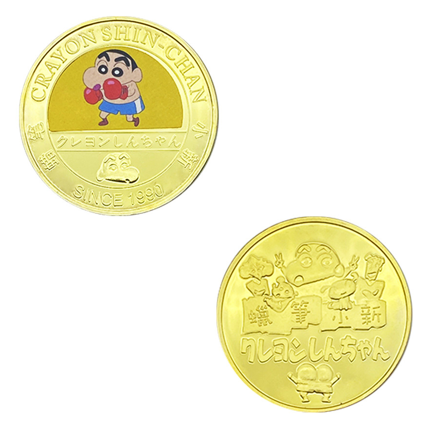 Lápiz de animación pequeño nuevo alrededor de doce monedas conmemorativas de pintura metálica coleccionable insignia puede ser aprobado