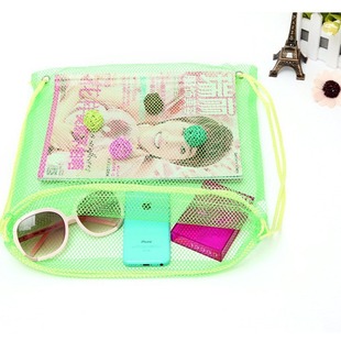 Customized Mesh Drawstring Flap Pocket Pants, Shoulder Cosmetics Bag, Mesh Men's and Women's Outdoor Object Cosmetics Bag