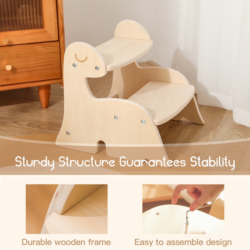 Silla de escalada de madera para niños transfronterizos, silla para bebé, dinosaurio, bebé, ir a la cama, lavar, taburete de escalada, silla de escalada para niños image 4