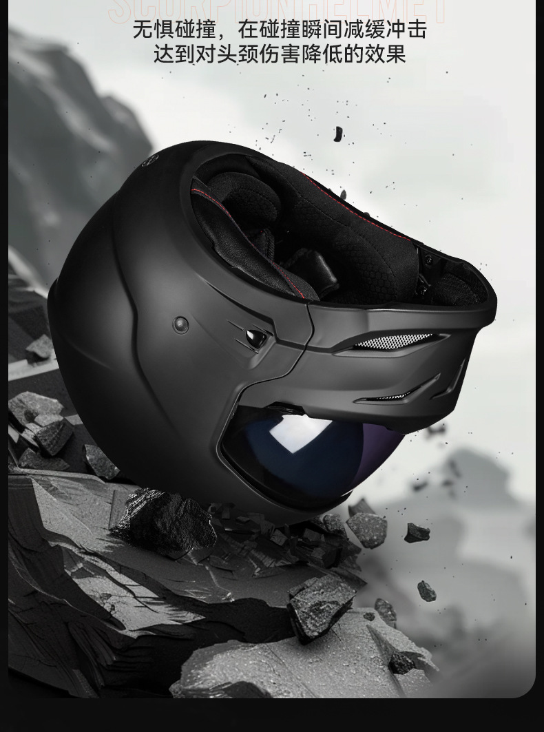 3C Retro Motorcycle Helmet Full Helmet Electric Motorbike Scooter Helmet