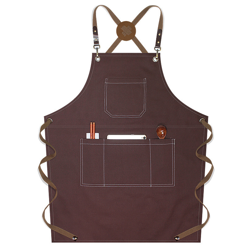 Comercio exterior delantal lienzo estudio leche tienda de té cafetería guardapolvos fábrica al por mayor de una pieza impresa delantal hogar