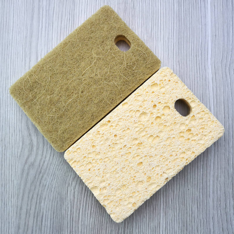 Sisal natural, pulpa de madera, esponja de algodón, cepillo de lavado, olla, limpieza de cocina, esponja de pulpa de madera de palma de coco, estropajo al por mayor
