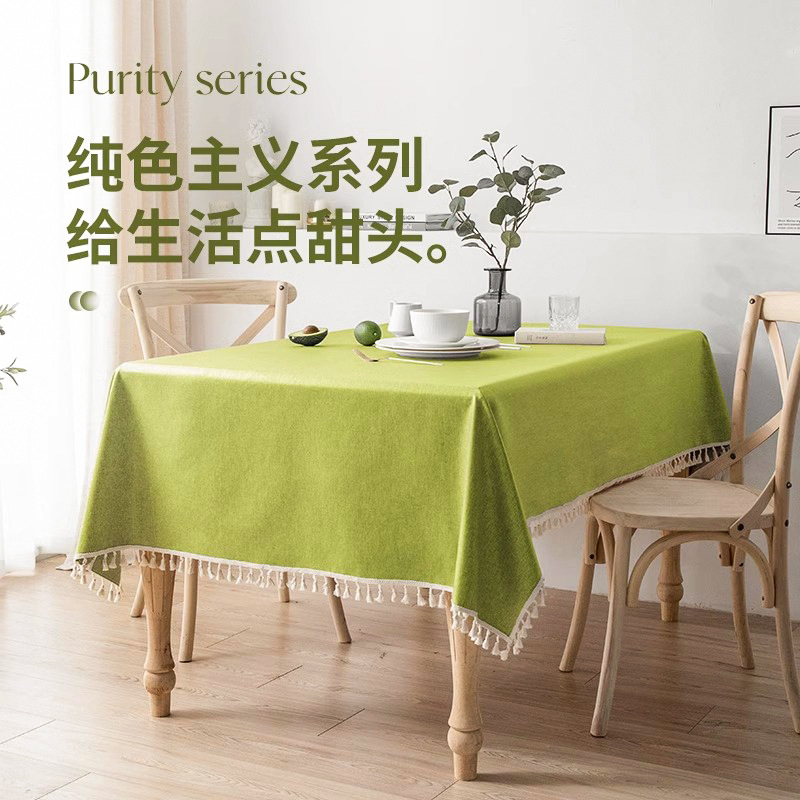 Topa de mesa impermeable, aceite, escaldado, sin lavado, pequeña mesa de té fresca, mesa de comedor rectangular, tela de mesa imitación de algodón, lino