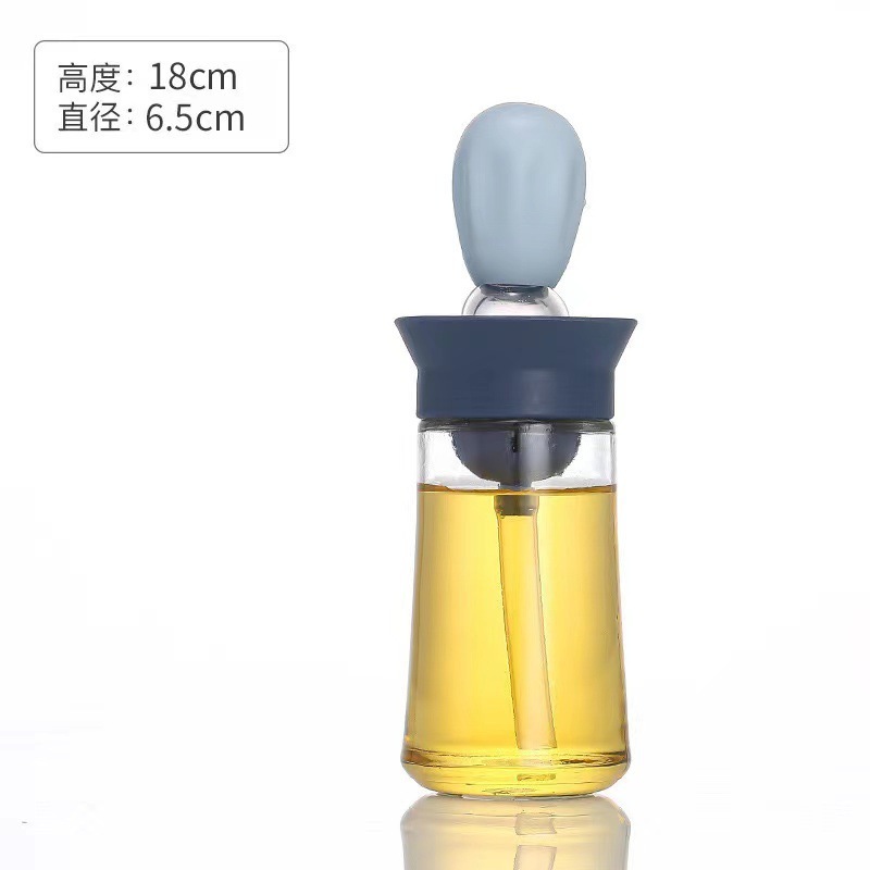 計量ブラシオイルボトルシリコーンオイルブラシキッチン家庭用逆さブラシ一体型ガラスオイルポットバーベキューエアフライヤーブラシオイルボトル|undefined