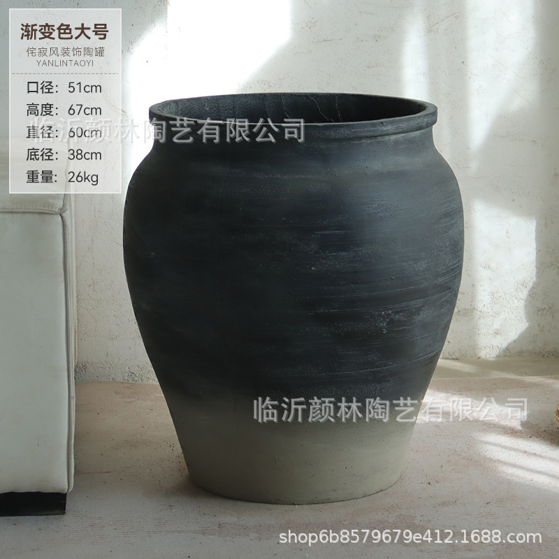 Flores de cemento retro alto estómago gran piso ventilado sala de estar hotel vestíbulo verde decoración maceta fuerte y duradera