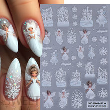 新款圣诞美甲贴纸 ins卡通熊圣诞老人雪花麋鹿礼物天使蝴蝶结贴花