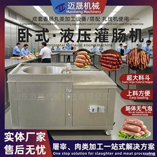 定制不锈钢卧式腊肠液压灌肠机 鸡肉灌肠设备 灌肠机设备生产线