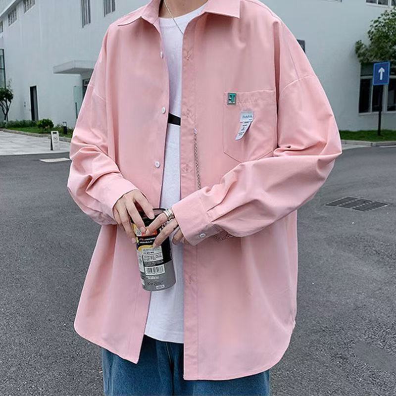 Yc13 pink high quality cool silk cotton shirt