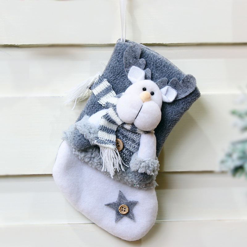 Navidad engrosada calcetines de Navidad colgantes de decoración de Navidad Papá Noel muñeco de nieve alce bolsas de regalo colgantes