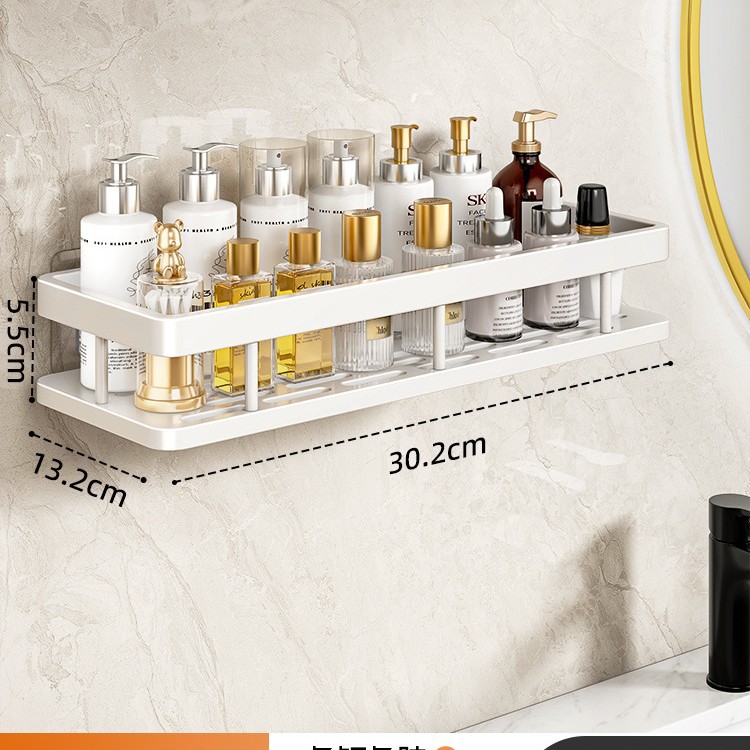 Estantes de baño, lavabo de inodoro, ducha, estante de almacenamiento de esquina de pared, estante triangular sin perforación de baño