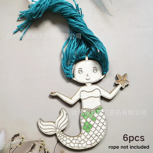 Laser-cut wood chip elf monster wooden cartoon cartoon character rainbow wool series paintable wooden board