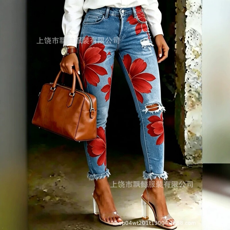 Popular Women's Skinny Pants on Independent Websites, Stylish Street Fashion Faux Denim Women's Long Pants, Y2 Dropshipping, Customizable Pants Popular Women's Skinny Pants on Independent Websites, Stylish Street Fashion Faux Denim Women's Long Pants, Y2 Dropshipping, Customizable Pants